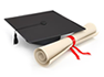 education info & tips represented by image of mortar board and diploma