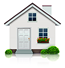 home & garden info & tips represented by stylized image of a home & front garden