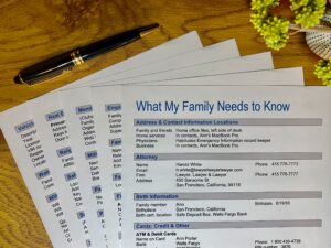 What My Family Needs to Know personal record keeper