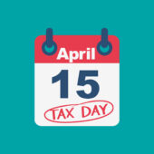 Tax Day 15th April Circled on a white calendar to illustrate blog post on 2023 tax return changes & tips